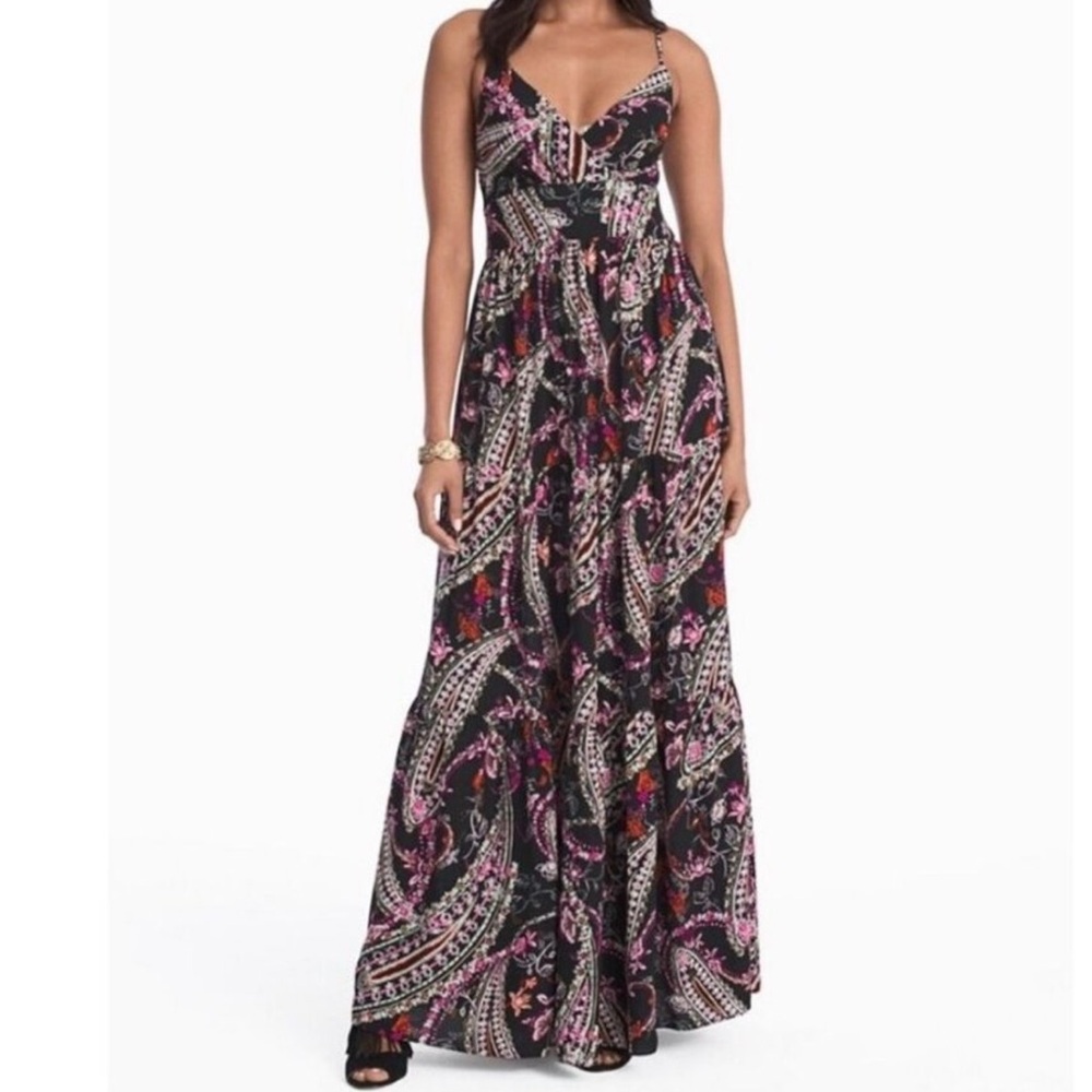 WHBM Paisley Print Sleeveless Maxi Dress